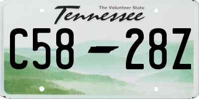 TN license plate C5828Z
