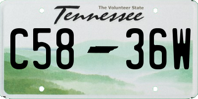 TN license plate C5836W