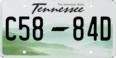 TN license plate C5884D