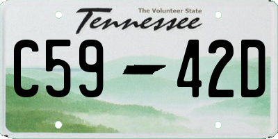 TN license plate C5942D