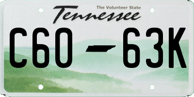 TN license plate C6063K