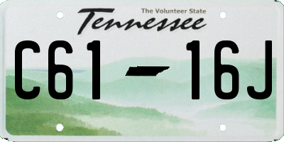 TN license plate C6116J