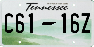 TN license plate C6116Z