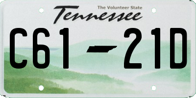 TN license plate C6121D