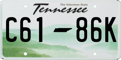 TN license plate C6186K