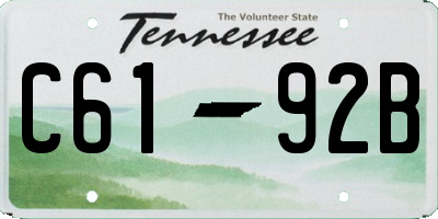TN license plate C6192B