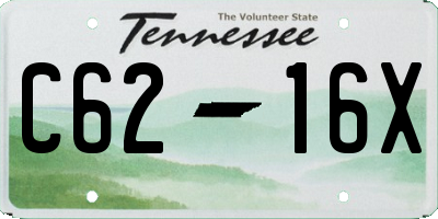 TN license plate C6216X