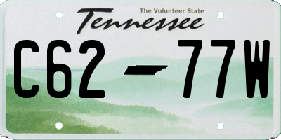 TN license plate C6277W