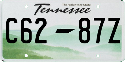 TN license plate C6287Z