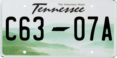 TN license plate C6307A
