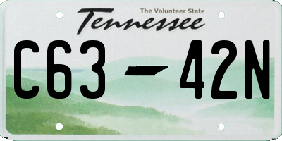 TN license plate C6342N