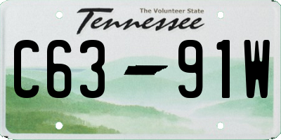 TN license plate C6391W