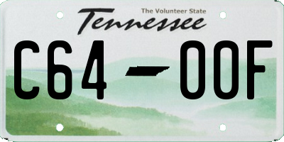 TN license plate C6400F