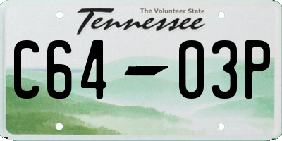 TN license plate C6403P
