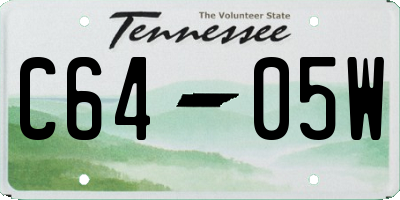 TN license plate C6405W