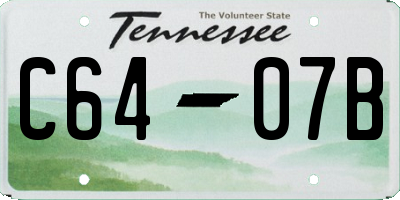 TN license plate C6407B