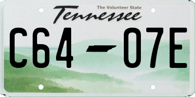 TN license plate C6407E