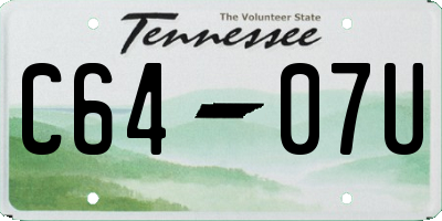 TN license plate C6407U