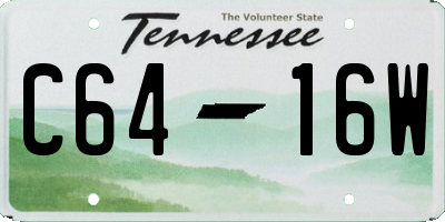 TN license plate C6416W