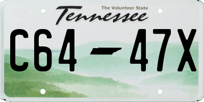 TN license plate C6447X