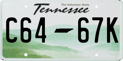 TN license plate C6467K