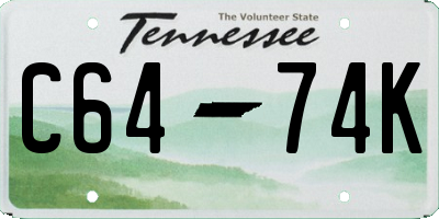 TN license plate C6474K