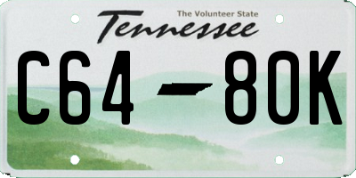 TN license plate C6480K