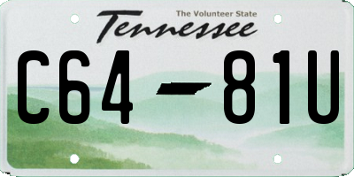 TN license plate C6481U