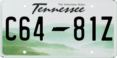 TN license plate C6481Z