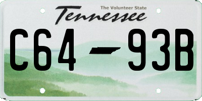 TN license plate C6493B