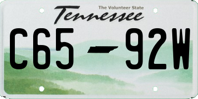 TN license plate C6592W