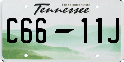 TN license plate C6611J