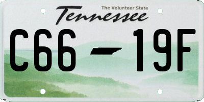 TN license plate C6619F