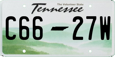 TN license plate C6627W