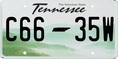 TN license plate C6635W