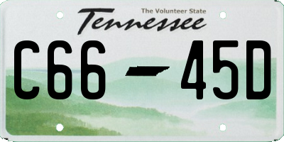 TN license plate C6645D