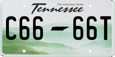 TN license plate C6666T