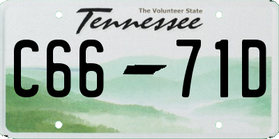 TN license plate C6671D