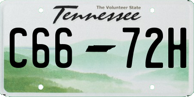 TN license plate C6672H