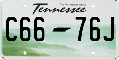 TN license plate C6676J