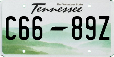 TN license plate C6689Z