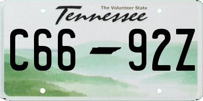TN license plate C6692Z