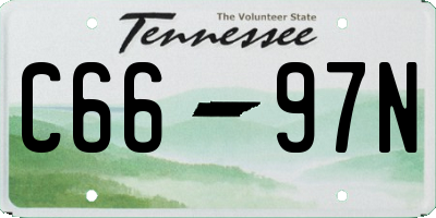 TN license plate C6697N
