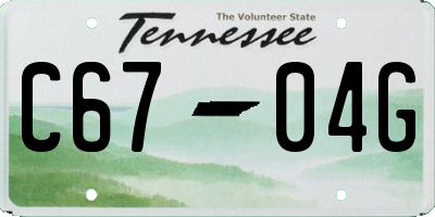 TN license plate C6704G