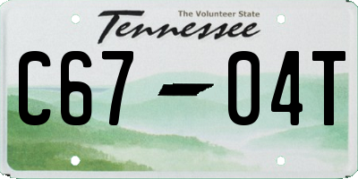 TN license plate C6704T