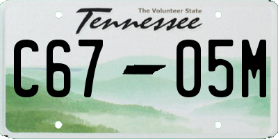 TN license plate C6705M