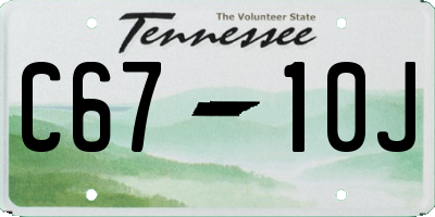 TN license plate C6710J