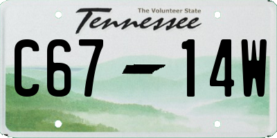 TN license plate C6714W