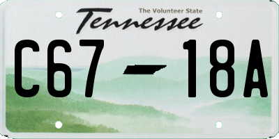 TN license plate C6718A