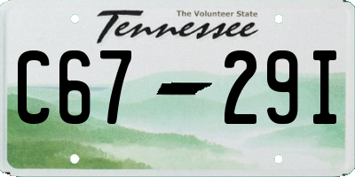 TN license plate C6729I